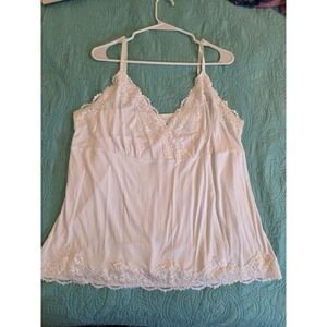 Lane Bryant Size 18/20 Ivory The Lace Cami Lace‎ Trim Adjust. Strap Camisole/Top
